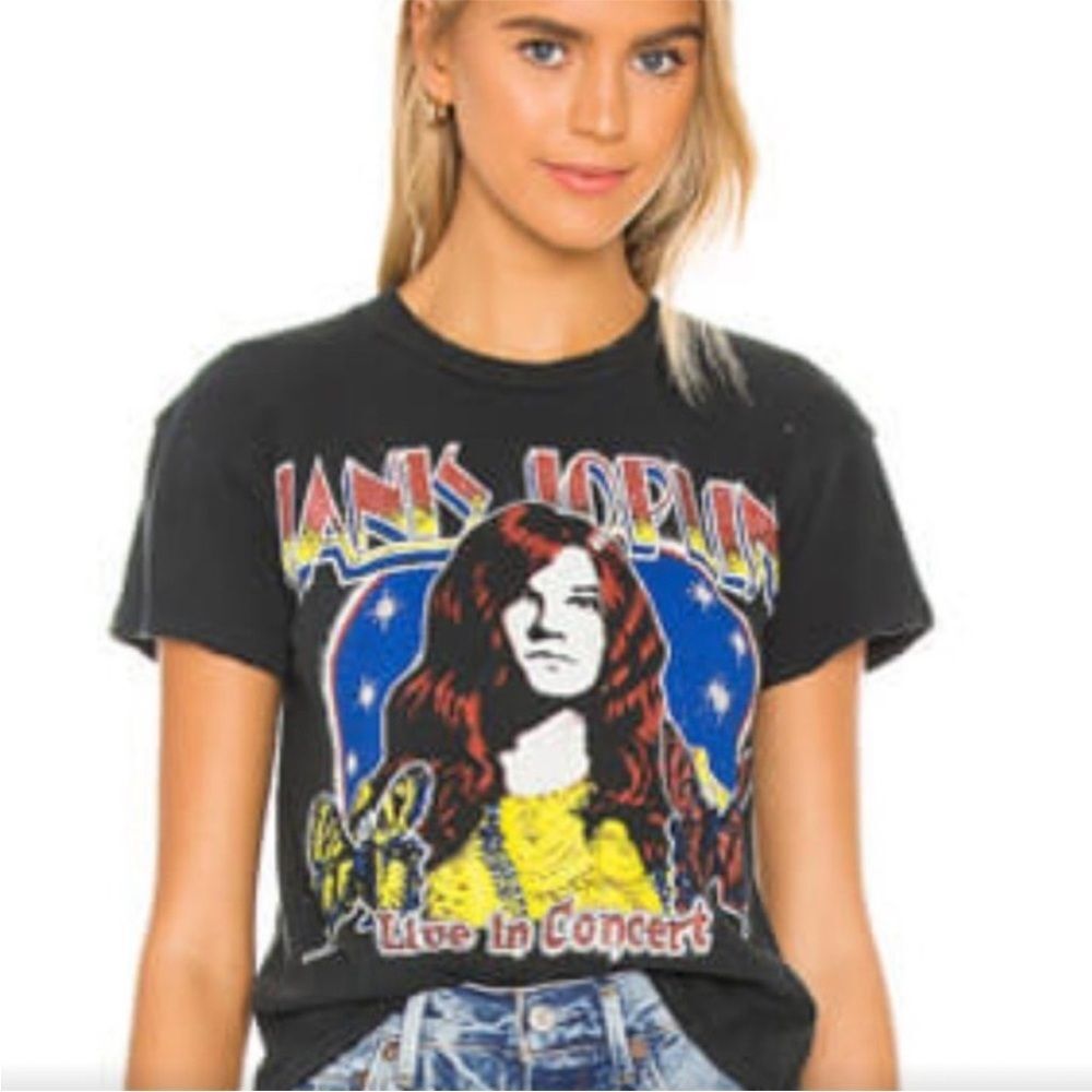 MadeWorn Black Graphic Janis Joplin Short Sleeve Tee sz. Small